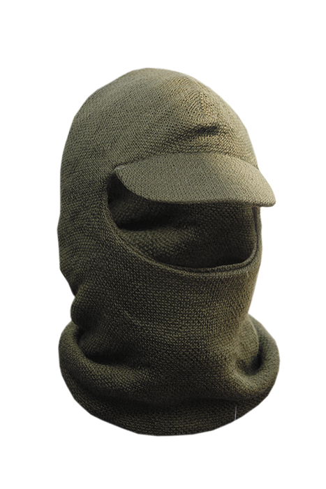 714-1. Лыжная шлем-маска с козырьком оливковая